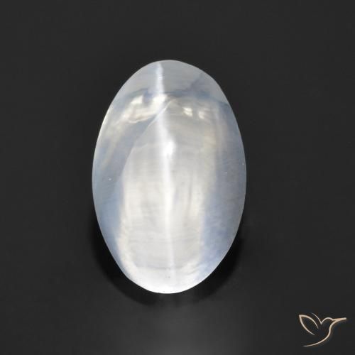 1.26ct 天然 クリアホワイト シリマナイトキャッツアイ, 楕円形, 透明
