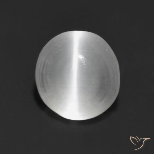 1.44ct 天然 ホワイト シリマナイトキャッツアイ, ラウンド, 透明