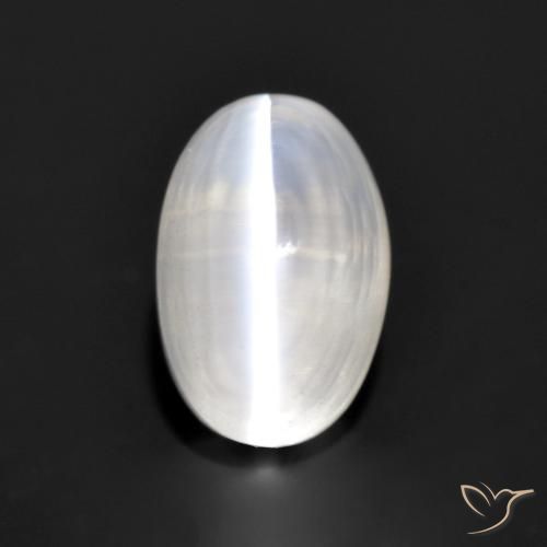 1.38ct 天然 非常に薄い灰色 シリマナイトキャッツアイ, 楕円形, 透明
