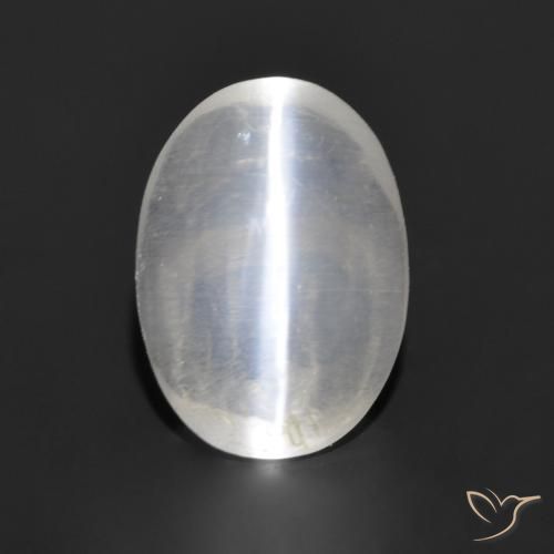 1.13ct 天然 非常に薄い灰色 シリマナイトキャッツアイ, 楕円形, 透明
