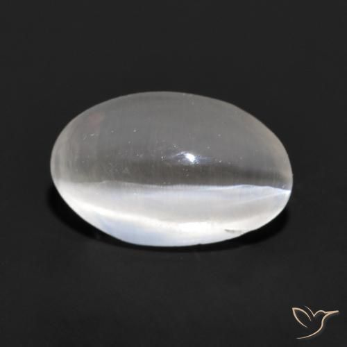1.19ct 天然 非常に薄い灰色 シリマナイトキャッツアイ, 楕円形, 透明