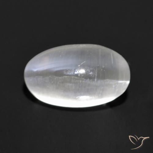 1.35ct 天然 非常に薄い灰色 シリマナイトキャッツアイ, 楕円形, 透明