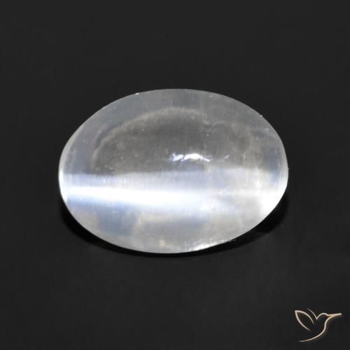 1.06ct 天然 非常に薄い灰色 シリマナイトキャッツアイ, 楕円形, 透明
