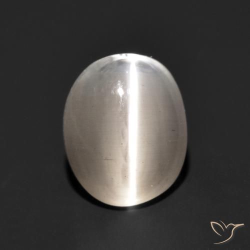 1.49ct 天然 非常に薄い灰色 シリマナイトキャッツアイ, 楕円形, 半透明