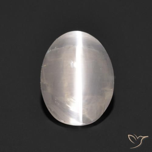 1.18ct 天然 非常に薄い灰色 シリマナイトキャッツアイ, 楕円形, 透明