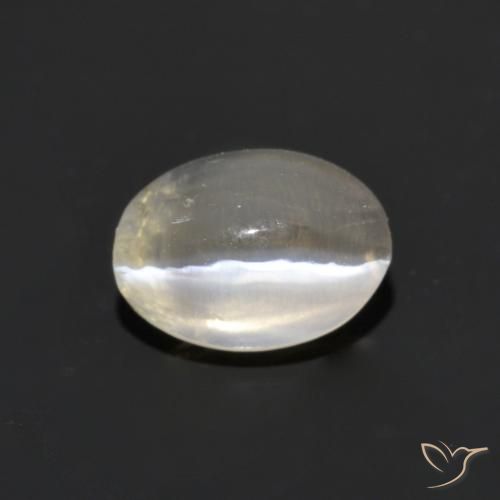 1.14ct 天然 ウォームホワイト シリマナイトキャッツアイ, 楕円形, 透明