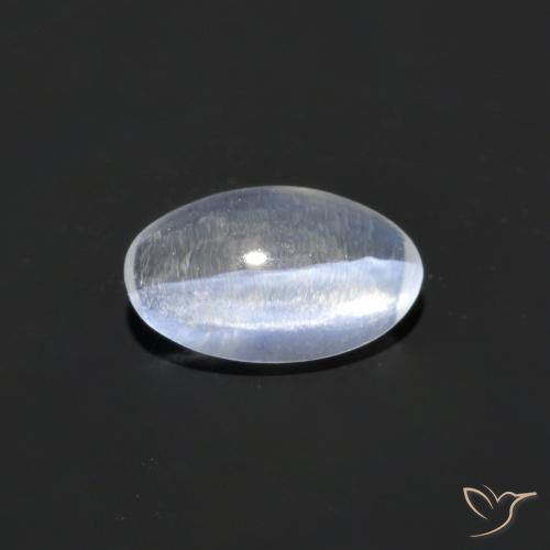 0.70ct 天然 クリアホワイト シリマナイトキャッツアイ, 楕円形, 透明
