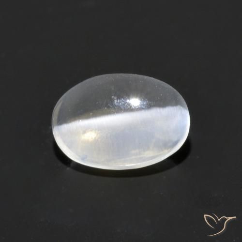 1.19ct 天然 クリアホワイト シリマナイトキャッツアイ, 楕円形, 透明