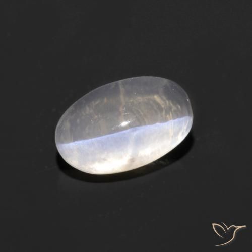 1.34ct 天然 ホワイト シリマナイトキャッツアイ, 楕円形, 透明