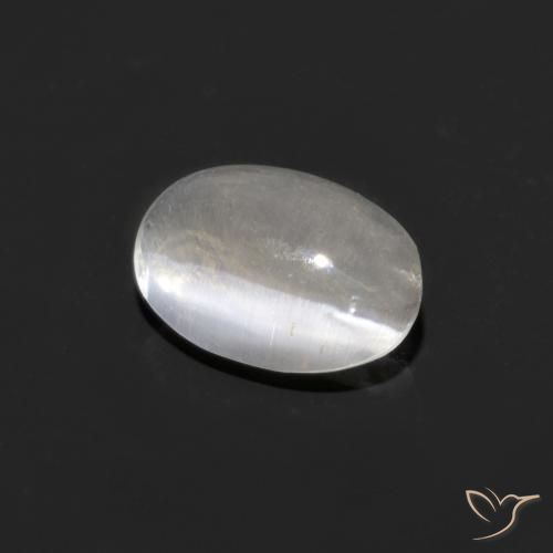 0.92ct 天然 ホワイト シリマナイトキャッツアイ, 楕円形, 透明