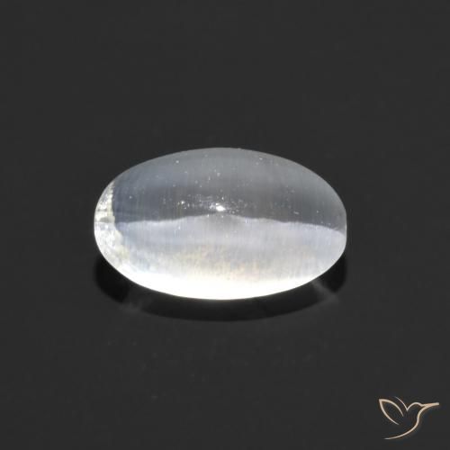 1.10ct 天然 ホワイト シリマナイトキャッツアイ, 楕円形, 透明
