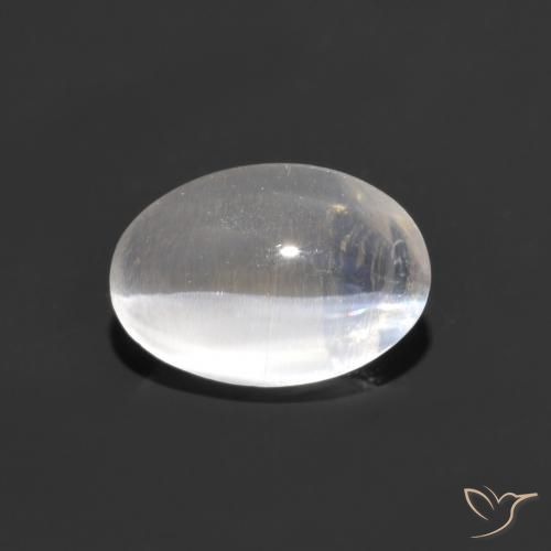 1.10ct 天然 ホワイト シリマナイトキャッツアイ, 楕円形, 透明
