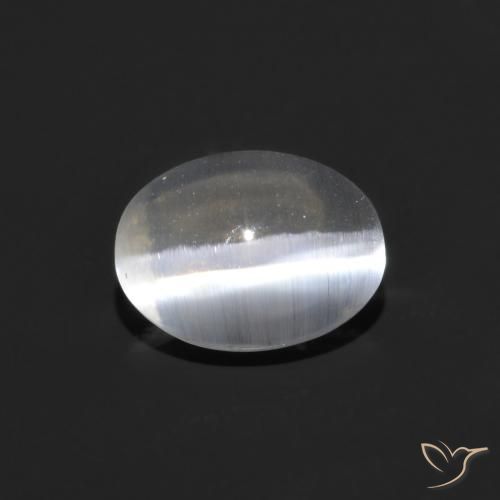 0.82ct 天然 クリア シリマナイトキャッツアイ, 楕円形, 透明