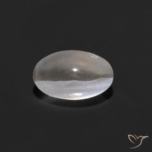 0.88ct 天然 ウォームホワイト シリマナイトキャッツアイ, 楕円形, 透明