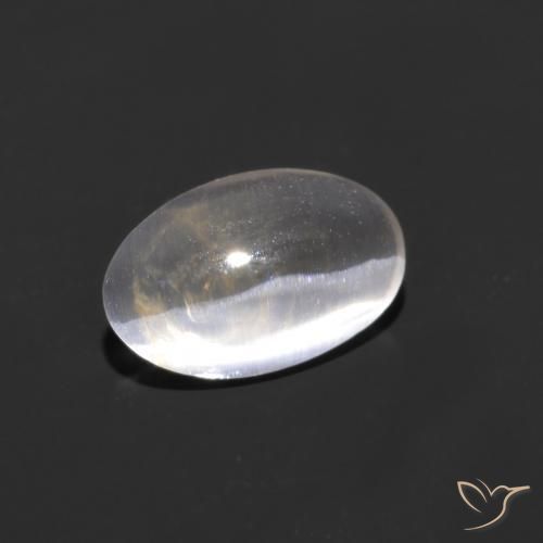0.93ct 天然 クリアホワイト シリマナイトキャッツアイ, 楕円形, 透明