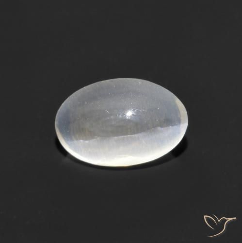 0.88ct 天然 クリアホワイト シリマナイトキャッツアイ, 楕円形, 透明