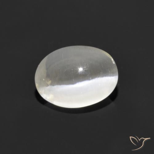 1.07ct 天然 ウォームホワイト シリマナイトキャッツアイ, 楕円形, 透明