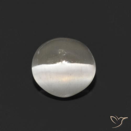 0.79ct 天然 ウォームホワイト シリマナイトキャッツアイ, 楕円形, 透明