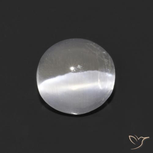 0.93ct 天然 クリアホワイト シリマナイトキャッツアイ, 楕円形, 透明