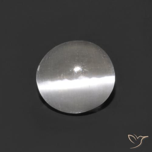 0.75ct 天然 クリアホワイト シリマナイトキャッツアイ, 楕円形, 透明