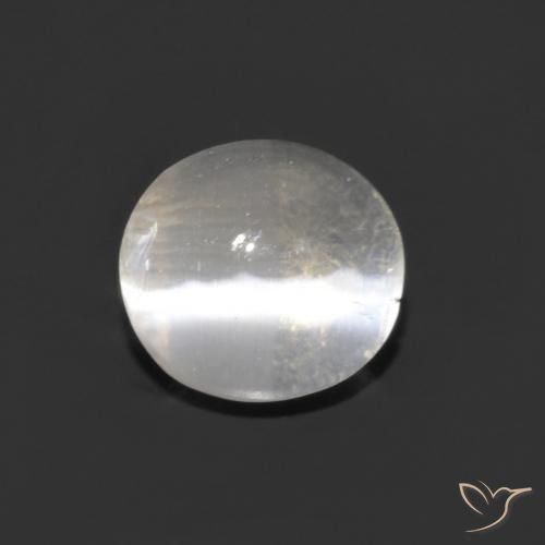 1.14ct 天然 クリアホワイト シリマナイトキャッツアイ, 楕円形, 透明