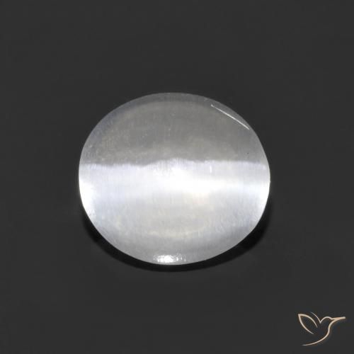 1.16ct 天然 クリアホワイト シリマナイトキャッツアイ, 楕円形, 透明