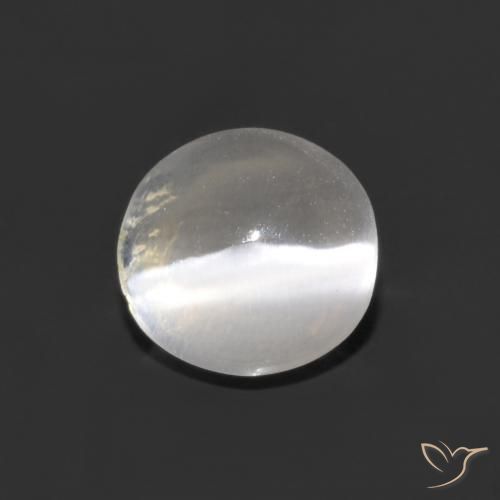 1.05ct 天然 クリアホワイト シリマナイトキャッツアイ, 楕円形, 透明