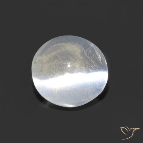 1.29ct 天然 クリアホワイト シリマナイトキャッツアイ, 楕円形, 透明