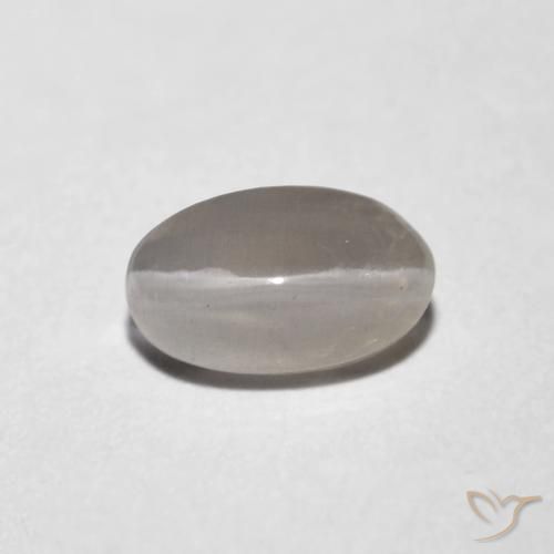 1.06ct 天然 非常に薄い灰色 シリマナイトキャッツアイ, 楕円形, 透明