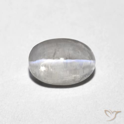 1.10ct 天然 非常に薄い灰色 シリマナイトキャッツアイ, 楕円形, 透明