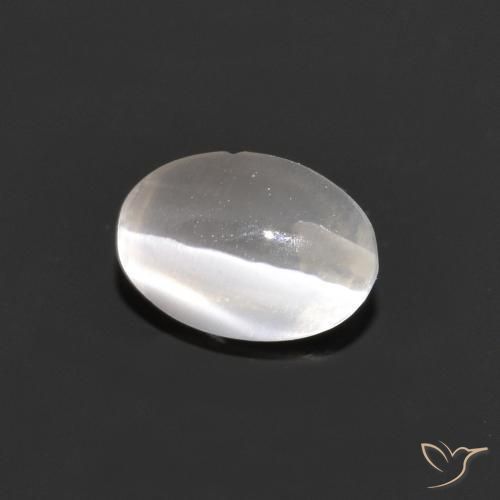 0.98ct 天然 非常に薄い灰色 シリマナイトキャッツアイ, 楕円形, 透明