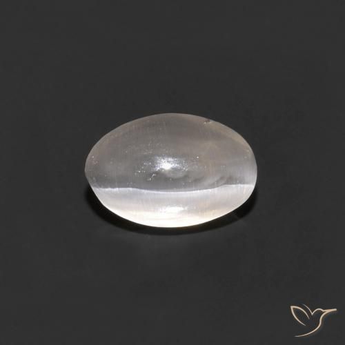 0.68ct 天然 非常に薄い灰色 シリマナイトキャッツアイ, 楕円形, 透明