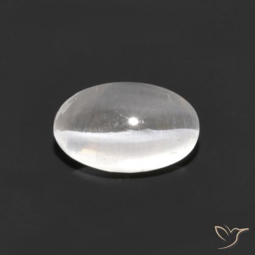 1.21ct 天然 非常に薄い灰色 シリマナイトキャッツアイ, 楕円形, 透明