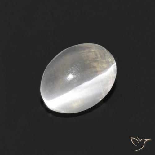 1.11ct 天然 非常に薄い灰色 シリマナイトキャッツアイ, 楕円形, 透明