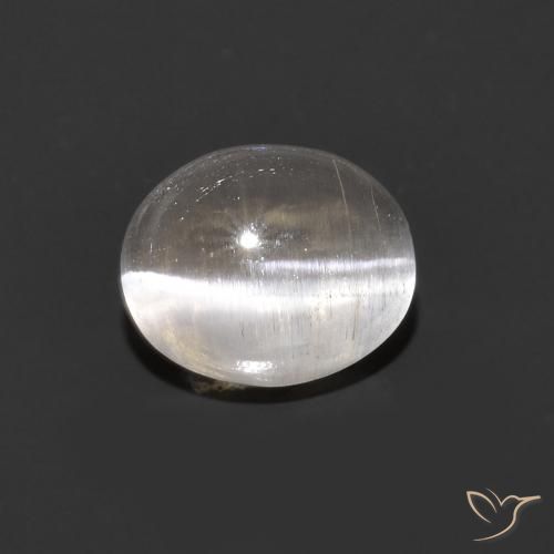0.98ct 天然 非常に薄い灰色 シリマナイトキャッツアイ, 楕円形, 透明