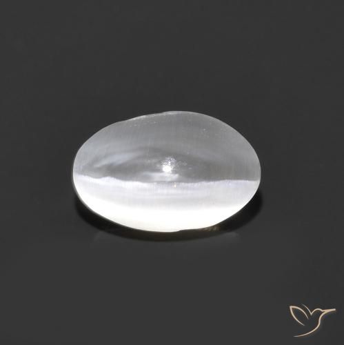 0.90ct 天然 非常に薄い灰色 シリマナイトキャッツアイ, 楕円形, 透明