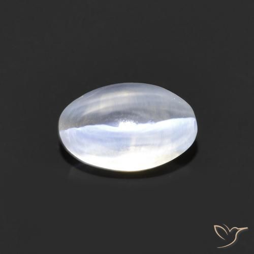 1.20ct 天然 非常に薄い灰色 シリマナイトキャッツアイ, 楕円形, 透明