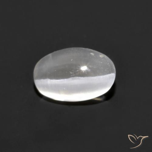 0.77ct 天然 非常に薄い灰色 シリマナイトキャッツアイ, 楕円形, オペーク