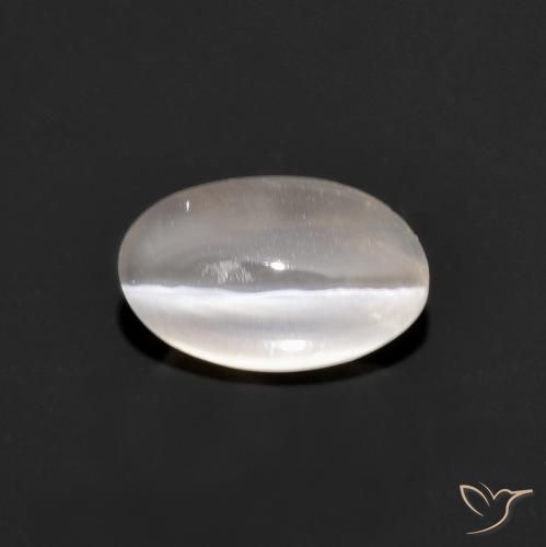1.33ct 天然 非常に薄い灰色 シリマナイトキャッツアイ, 楕円形, 透明