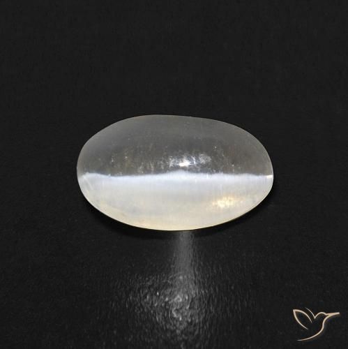 0.84ct 天然 ウォームホワイト シリマナイトキャッツアイ, 楕円形, 透明