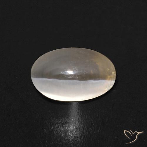 1.10ct 天然 ウォームホワイト シリマナイトキャッツアイ, 楕円形, 透明