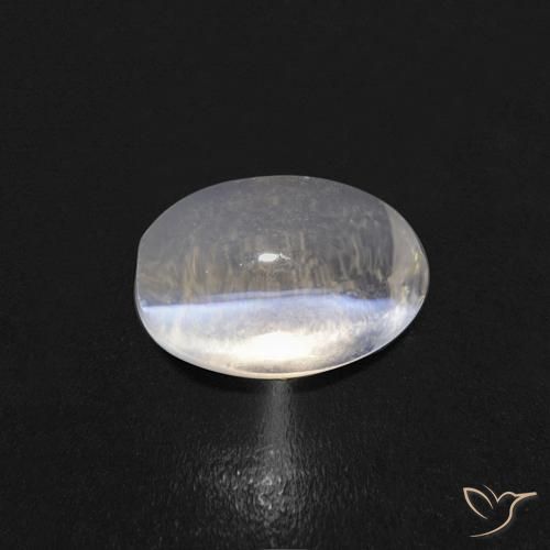 0.85ct 天然 ウォームホワイト シリマナイトキャッツアイ, 楕円形, 透明