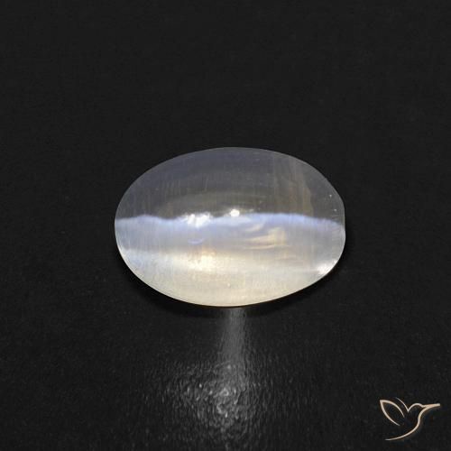 0.86ct 天然 ウォームホワイト シリマナイトキャッツアイ, 楕円形, 透明