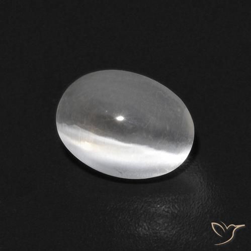 0.84ct 天然 ホワイト シリマナイトキャッツアイ, 楕円形, 透明