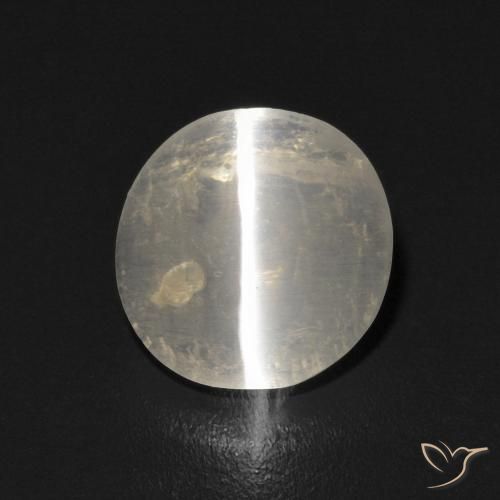 1.17ct 天然 ウォームホワイト シリマナイトキャッツアイ, 楕円形, 透明