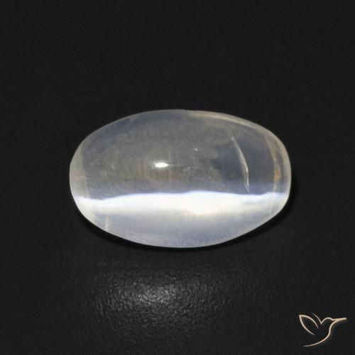 0.83ct 天然 ウォームホワイト シリマナイトキャッツアイ, 楕円形, 透明