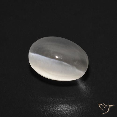 1.27ct 天然 非常に薄い灰色 シリマナイトキャッツアイ, 楕円形, 透明