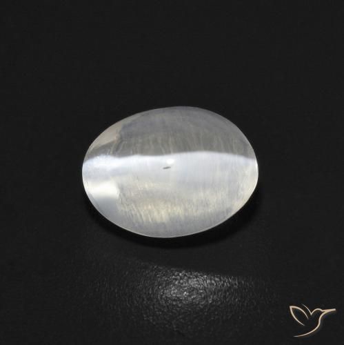 1.05ct 天然 非常に薄い灰色 シリマナイトキャッツアイ, 楕円形, 透明