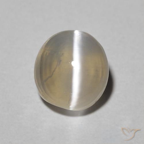 1.49ct 天然 Warm Grey シリマナイトキャッツアイ, 楕円形, 半透明