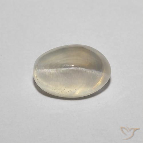 1.51ct 天然 ライトイエロー シリマナイトキャッツアイ, 楕円形, 半透明
